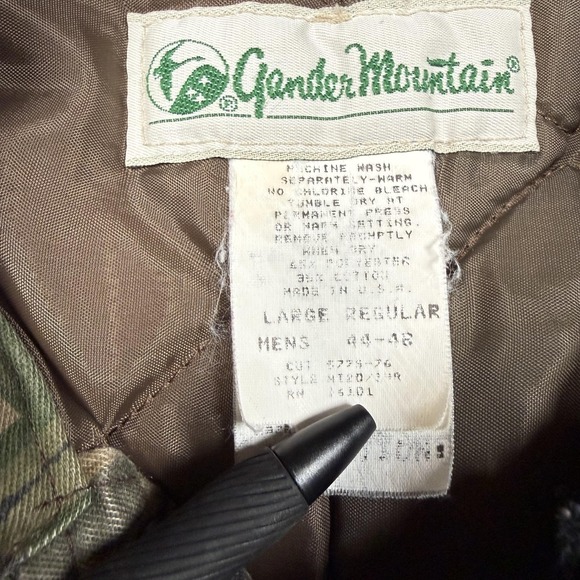 Vintage Gander Mountain Coveralls Mens Large Brown TreBark Camo Hunting 90s - Picture 5 of 15